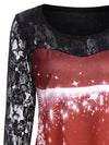 Christmas Lace Sleeve Top