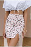High waist floral skirt