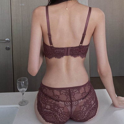 Push Up Brassiere Lace Plus Size Underwear Set Sexy Ultra-thin Cup For Women underwear