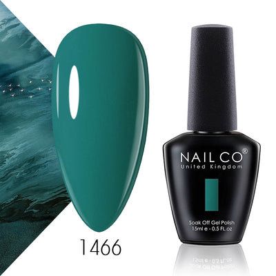 NAILCO 15ML Green Color Series Gel Nail Polish Nails Art Semi-permanent Hybrid UV Varnish Nail Supplies for Nail Polish Top coat