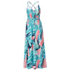 Fashion Bohemian Floral Long Dress Woman Maxi Dress Sexy Deep V-neck Print Beach Backless Dresses For Women Summer Sundress