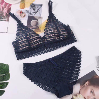 French Lace Front Closure Bra And Panties Set Women Sexy Lingerie Set Push Up Bralette Embroidery Underwear Brassiere