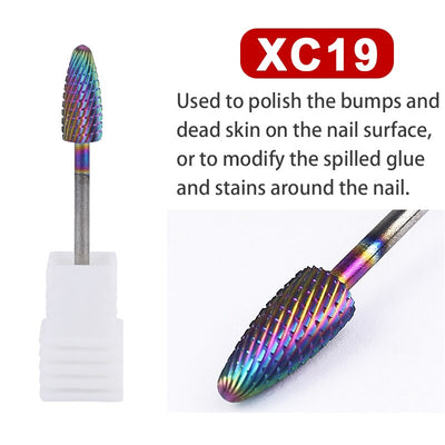 Milling Cutter For Manicure Rainbow Color Tungsten Steel Manicure Machine For Nail Drill Bits Tools Nail Accessories