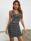2 Two Pieces Sets Sleeveless Tops & Mini Skirts Sets