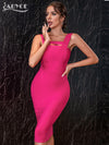 Sleeveless Hollow Out Bodycon Elegant Celebrity Evening Party Dress