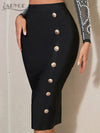 Fashion Knee Length Buttons Pencil Skirts