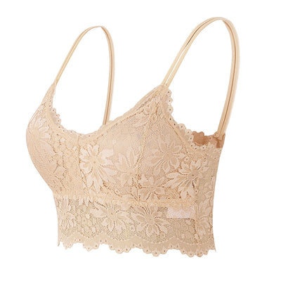 New Women Lace Bras Top Comfortable Bralette-  Hollow Out Wireless Lingerie Seamless Bra