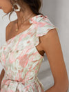 Boho one shoulder lace-up sleeveless vestido