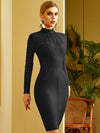 Bandage Dress  Autumn Winter Sexy Lace Long Sleeve Sequined Evening Wedding Club Celebrity Party Outfits Dress
