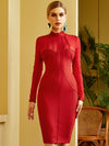 Bandage Dress  Autumn Winter Sexy Lace Long Sleeve Sequined Evening Wedding Club Celebrity Party Outfits Dress