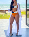 Summer Women Colorblock Twist Cutout Bikini Set  New Femme High Waist Vacation Beach Swimming Suits Lady Clothing traf