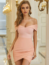 Off Shoulder Bodycon Bandage Dress Sexy Strapless Pink Mini Club Evening Runway Party Dress Vestidos