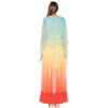 Boho Maxi Rainbow Gradient Color Beach Dress