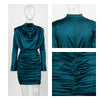 High Collar Elastic Rayon Bodycon Dress