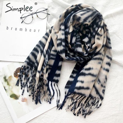 Tassel leopard print women scarf