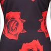 Red Rose flowers Printed One Piece Dress