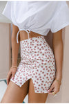 Printed high waist mini skirt