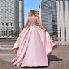 Pink Front Slit Prom Party Dresses