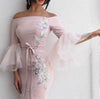 ishopcruise - Pink Evening Dresses Long Arabic Applique Beaded